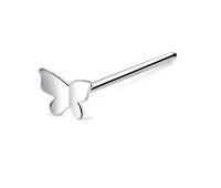 Butterfly Shaped Silver Straight Nose Stud NSKA-130